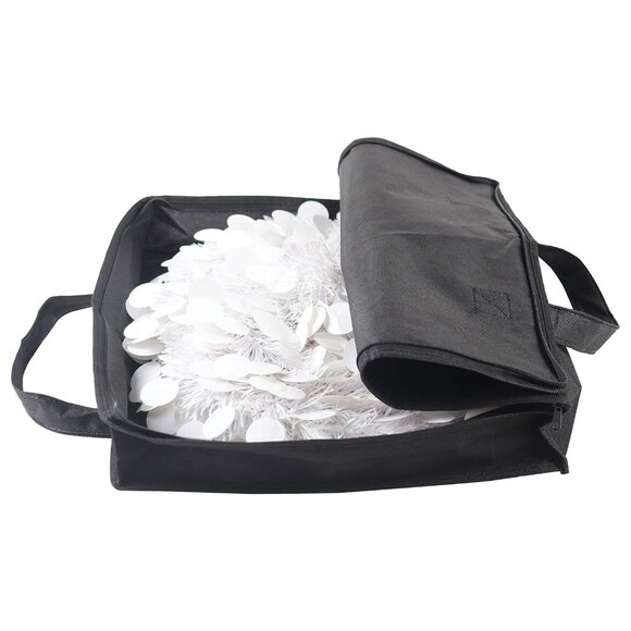 5FT White Christmas Pop Up Tinsel Tree Holiday Decor Collapsible - Picture 3 of 5